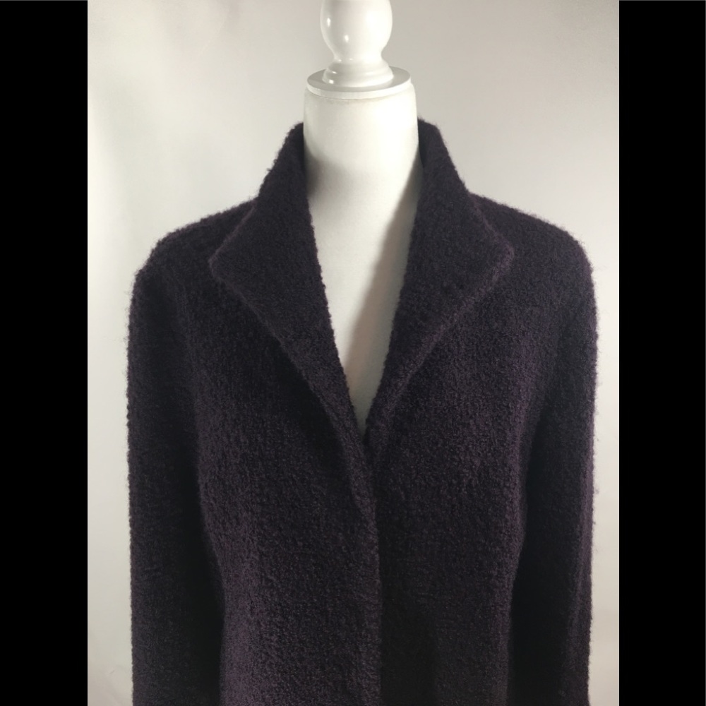 Eileen Fisher Purple Wool Blend Jacket Size L